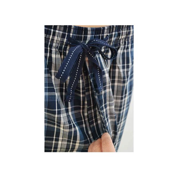 Anti Pilling Mens Luxury Sleepwear Woven Cotton Poplin Yarn Dyed Pajamas Shorts