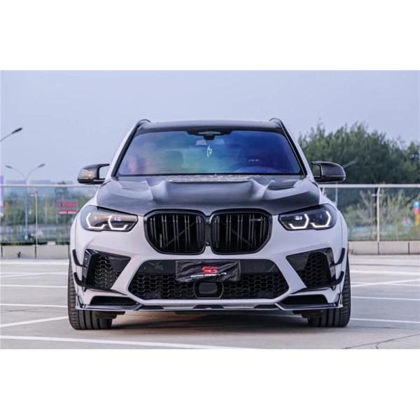 Compartimientos para automóviles Kit de carrocería de fibra de carbono para BMW X5M X5M Capuchón de fibra de carbono X5M Frente de pala difusor spoiler X5M Kit de carrocería ancha