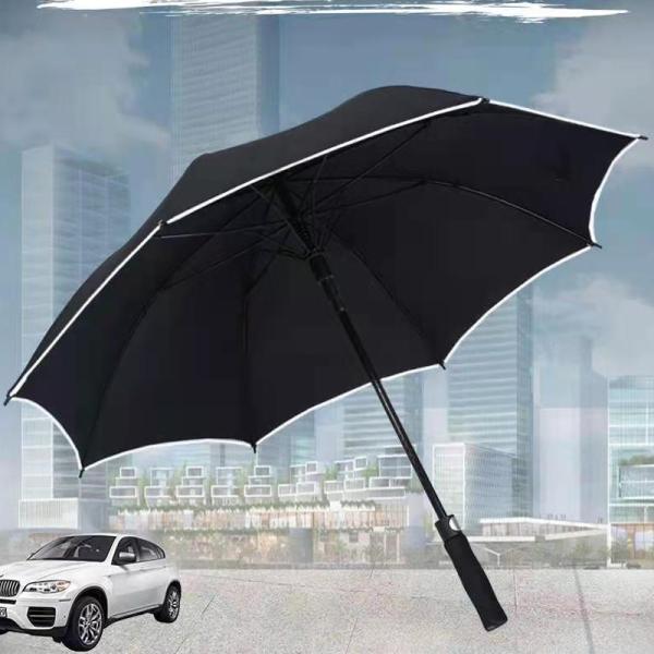 Industry Manual Control Reflective Advertising Golf Umbrella with Fiberglass Ribs