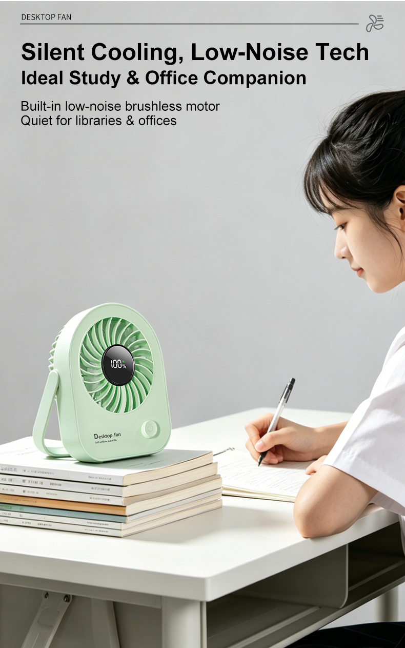 Factory OEM ODM Desktop Fan Customizable Battery Capacity Custom Colors Custom Injection Molds Rechargeable Portable Table Fan