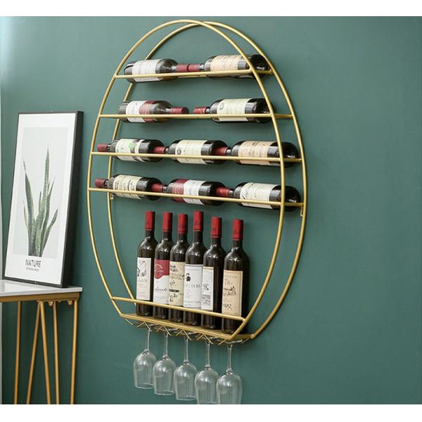 Household Wall Mounted 80cm Diameter Metal Wine Rack