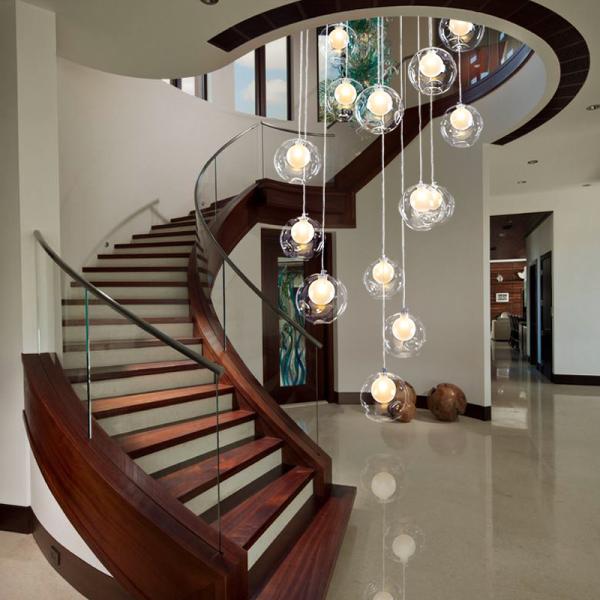 Stairs Floor House glass box pendant light fixtures for indoor decoration (WH-GP-11)
