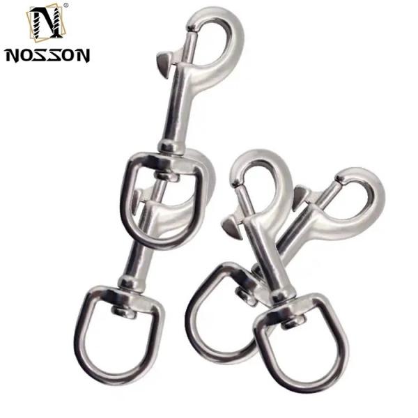 Electrolytic Treatment Finish AISI 304 AISI 316 SS304 SS316 Double Eye Double Ends Swivel Snap Hook for Automotive Industry