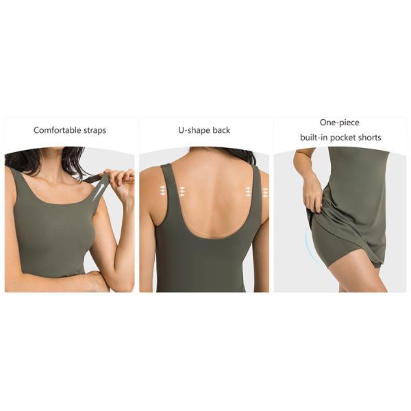 One piece юбки тенниса женщин STC построенное в шортах u карманов формирует разминку Sportwear шеи