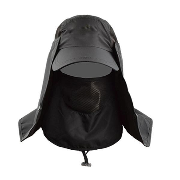 Men Women SPF 50+ UV Protection Safari Sun Hat with Adjustable Straps  100%ployester black