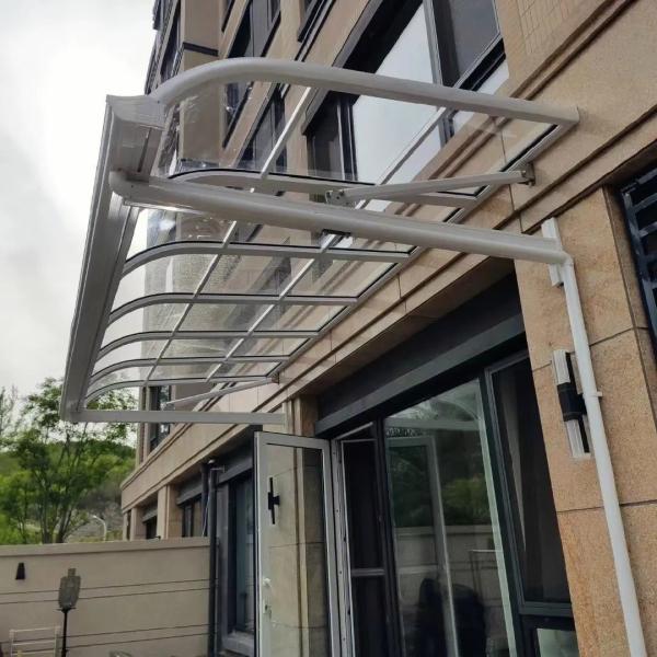 Aluminum Frame Polycarbonate Canopy Featuring PC Coated Sail Finishing Ideal for Outdoor Commercial Vehicle Parking and Storage Needs