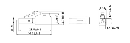 Plug type doped Fiber Optic Singlemode 5dB LC Attenuator