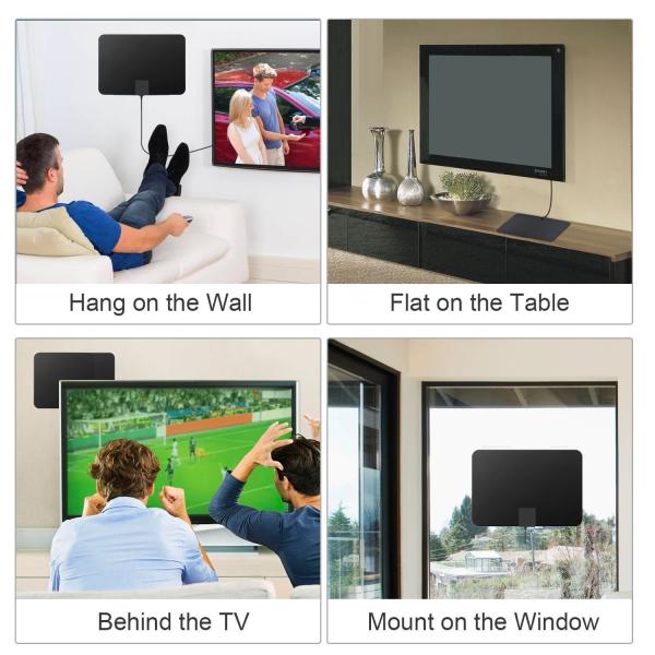 50 la antena de TV de las millas de alcance 4K Hd Digitaces amplificó la placa interior ultrafina