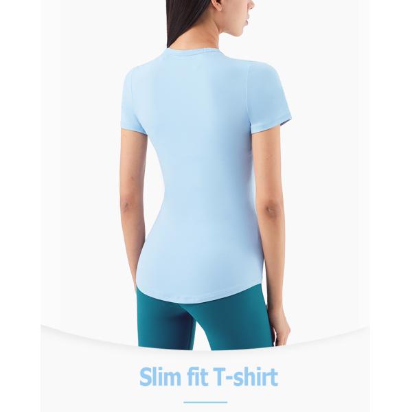 Йога дам полиэстера покрывает верхние части спорт рукава нагого чувства тонкие короткие