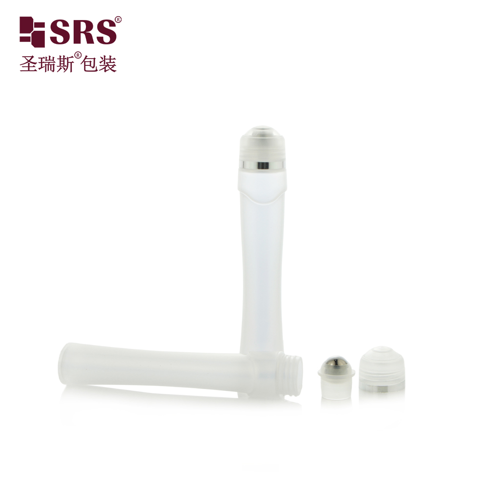 Curved PETG Roll On Bottle 12ml With Stainless Steel Roller Ball for Skin Care Liquid