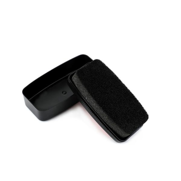 Men Black Shoe Shine Sponge Instant Shoe Polish Portable Plastic Can
