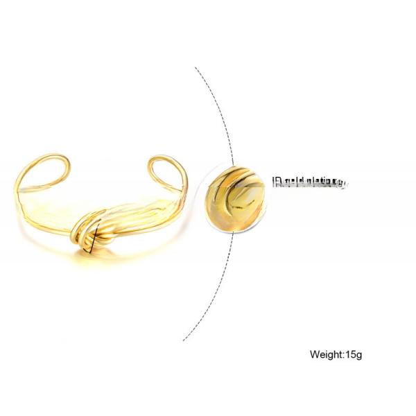 Bracelet à manchette en or géométrique mince 18K plaqué en or fait à la main pour les femmes