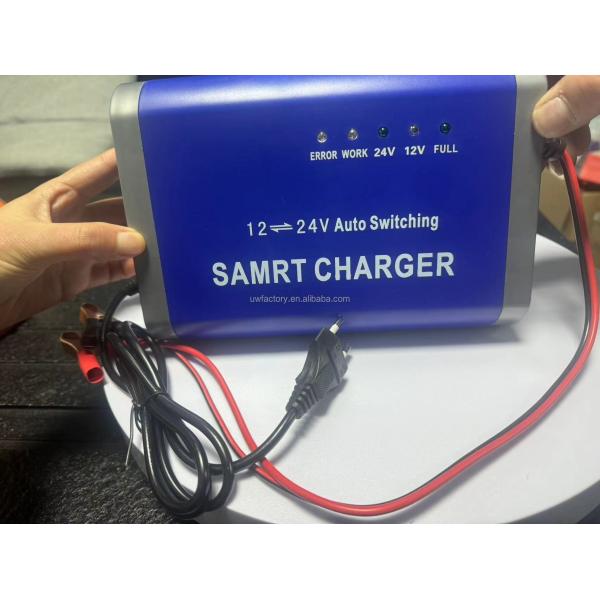 12V 24V Car Battery Charger 10A 5A Automatic Motorcycle Charger with SCP Function Universal