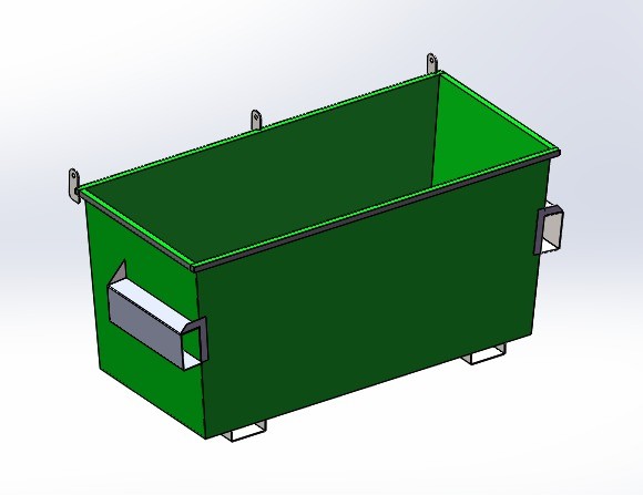 Commercial Front Load Trash Container 4-6mm Steel Construction For Garbage Collection