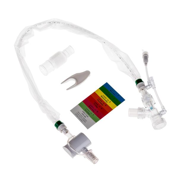 Cotovelos dobro do giro do cateter de circuito fechado Endotracheal da sução de 6Fr 24H