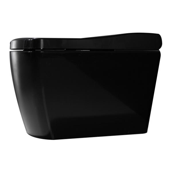 Full Black Electronic Intelligent Toilet Ceramic Warm Water Washing 650 * 400 * 430mm