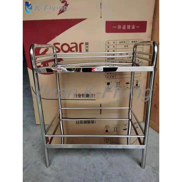2 Layers Stainless Steel Movable Hospital Instrument Medical Trolley Cart