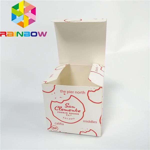 o costume Eco-amigável imprimiu microplaquetas da manteiga do papel de embalagem da caixa do cartão branco/cookies de empacotamento do alimento/o pa dobrável exposição do presente
