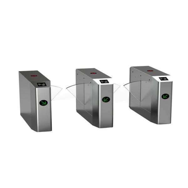 Double Direction Waist High Turnstile with Clear Acrylic Flap and Stainless Steel Housing