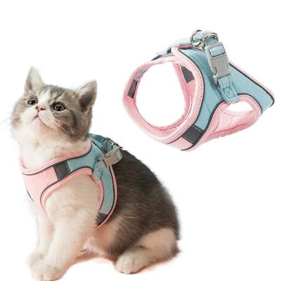 Lovely Adjustable Pet Harness Soft Nylon Mesh Reflective Cat Harness Leash Set