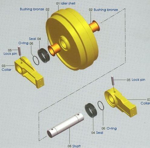Excavator spare parts EX55 EX60-1 EX60-2 EX70 for hitachi excavator idler assy 