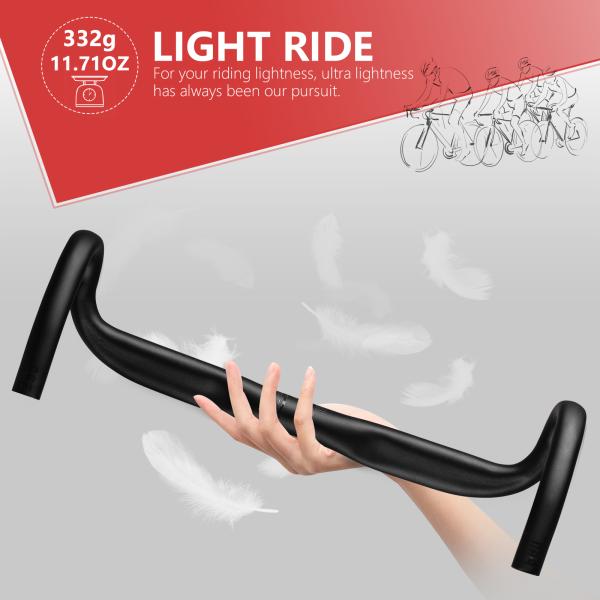 Aluminum Alloy Road Bike Handlebar 31.8 X 440mm CE certificate
