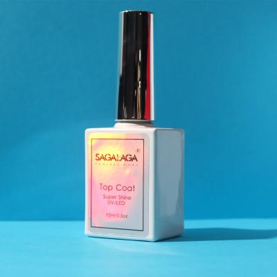 Gel vernis à base et haut manteau sans essuie-glaces personnaliser super brillant UV Gel ongles haut manteau