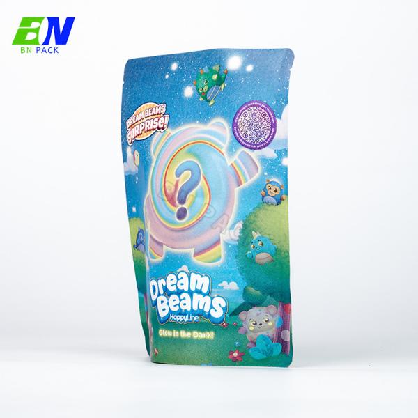 Customized Compostable Kraft Paper Bags Stand Up Pouch For Packing Food