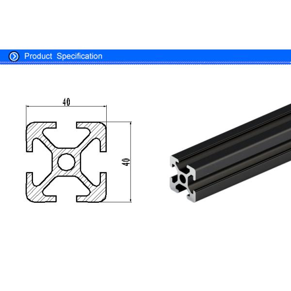 T Slot Black Anodized Structural Aluminum Beams With Square Hollow 6000 series Material