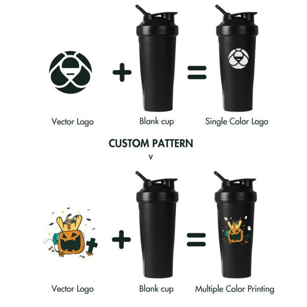 Custom Logo 400ml 600ml Black Large Sports Fitness Protein Powder Shaker Bottles With Capacity Measuring Line