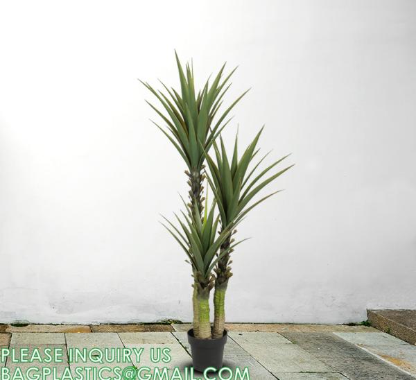 Artificial Tree 4.7Ft Faux Agave Plant with 3 Heads in Plastic Pot Fake Tree for Home Decor Indoor or Outdoor Office
