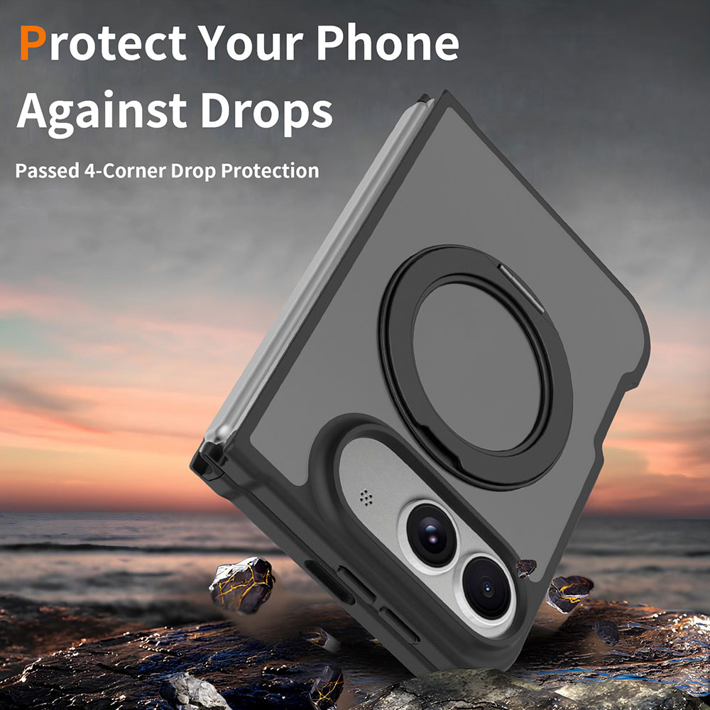 ODM OEM 900gf Strong Magnetic Matte Hard Case for iPhone 18 Fold with 360 Rotatable Kickstand Shockproof Phone Cover