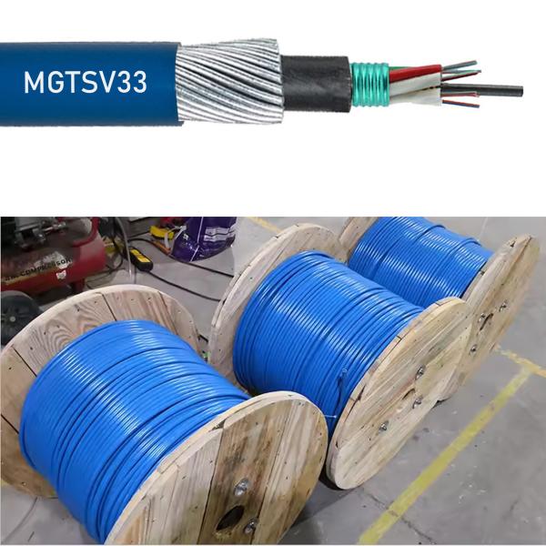 Fábrica LSZH MGTSV33 Armadura de arame de aço Mineração Fibra óptica Retardante de chama G652D