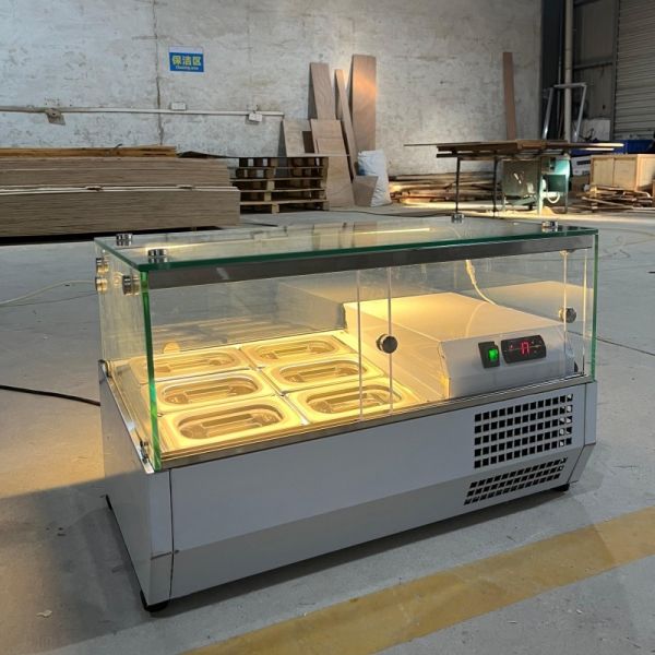 Buffet Refrigerated Counter Top Salad Bar With LCD Temperature Display Screen