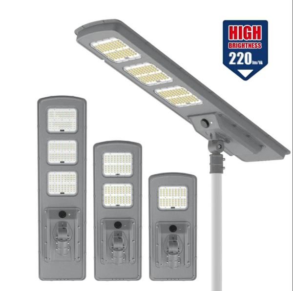 High Bright 60W/80W IP65 Waterproof Street Light All-in-One Solar Outdoor Road Square Lights 220lm/w Long Lifespan