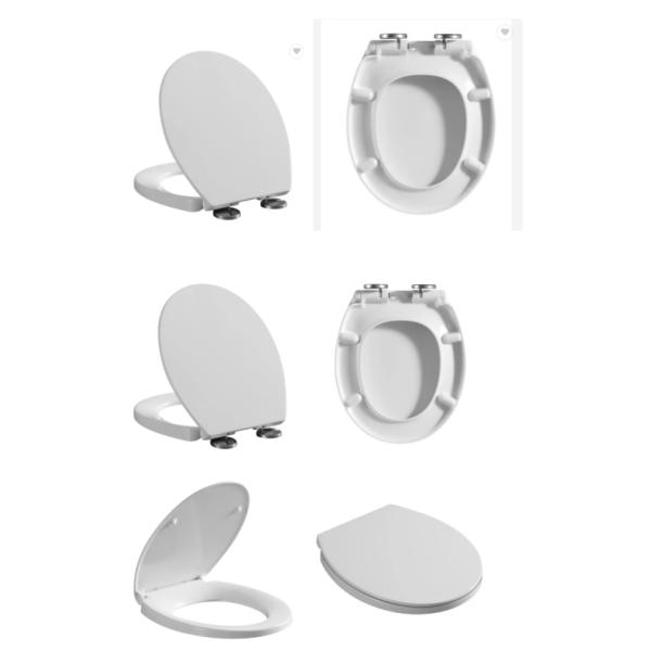 Siège de toilette UF de conception super mince avec charnière en acier inoxydable