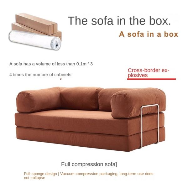 Modern Compression Sofa Set Fully Removable Fabric Sponge Filled Straight Legs Stainless Steel School Living Room Sofa Bed