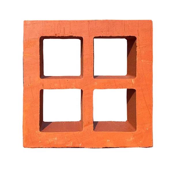 Terracotta Wall Breeze Blocks Heat Insulation 800 Centigrade Red Brick School Building Decoration Material