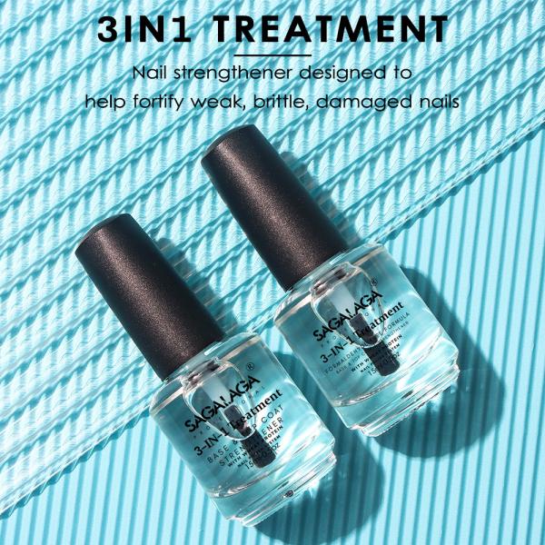 OEM Salon Quality Nail Strengthener Treatment for Nails Care Repair Clear Nail Polish Base Coat 15ml Bottle