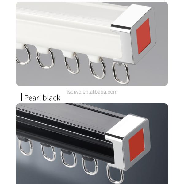 Ready ship supply white black color single double ceiling mounted aluminum curtain track