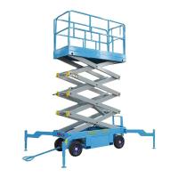 Hydraulic 500kg Movable Scissor Lift 14m High Aerial Platform