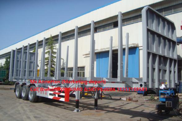 Electric System 5000kg Logging Semi Trailer Trucks For Transporting Log / Wooden Semi Trailer