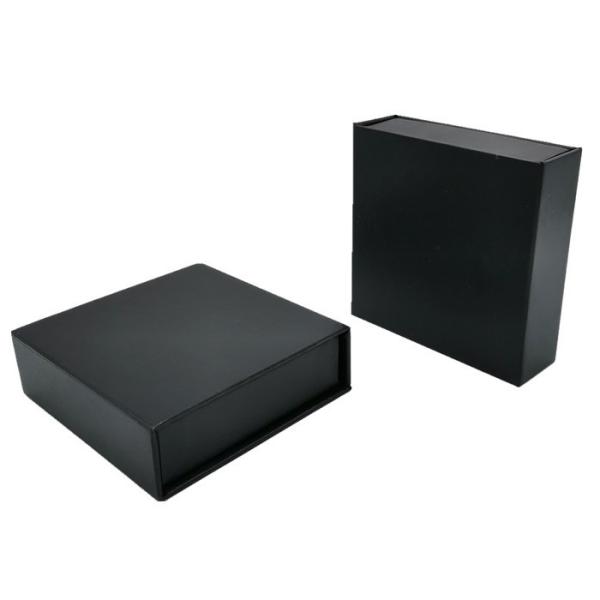 Debossed Logo Luxury Folding Gift Boxes Black Printed Paper Presentation Box