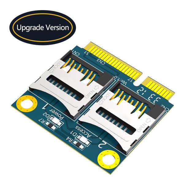 Двойная карта TF Micro SD для мини PCI-E Express с адаптером для чтения карт памяти Half Bracket
