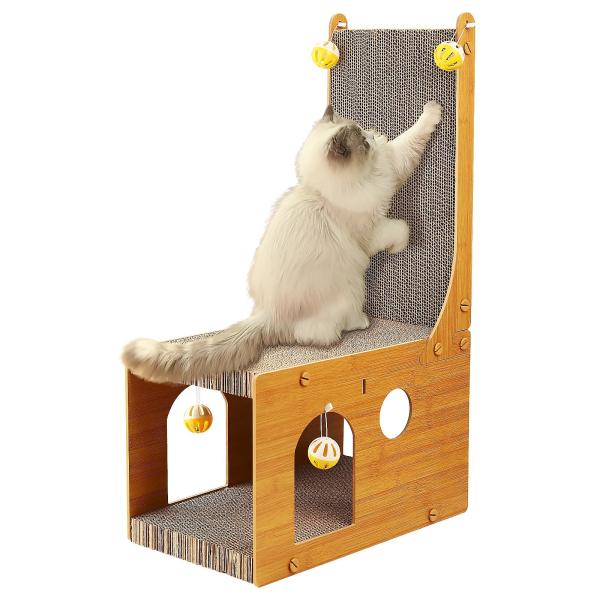 Chair Cat Nest More Than One Cat Scratcher, Cat Scratching Board, L Shaped Vertical Cat Scratcher for Wall and Couch Protection