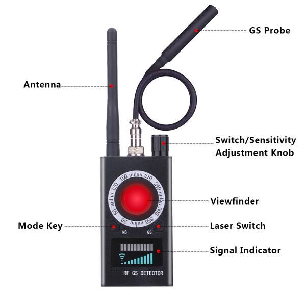 Bug Finder GPS Signal Laser Lens RF Tracker Anti Spy Detector