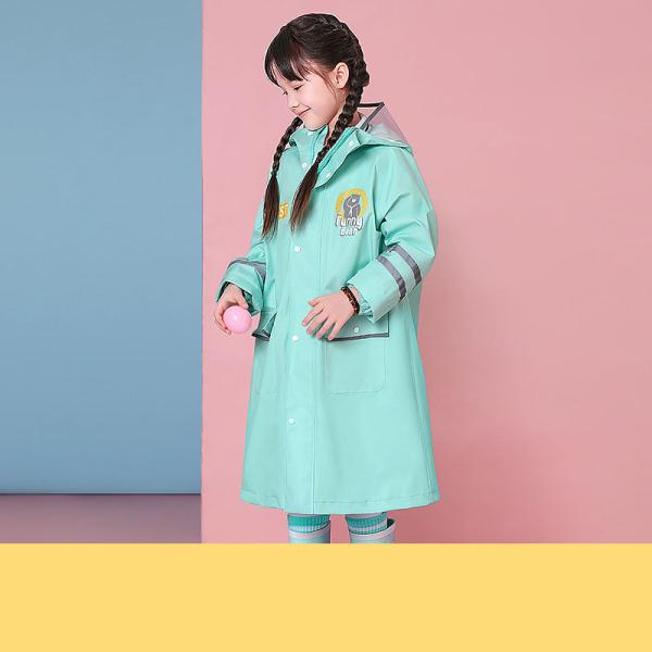 Outdoor Hiking Rain Gear Kids' Polyester Cartoon One-Piece Raincoat with Custom Logo