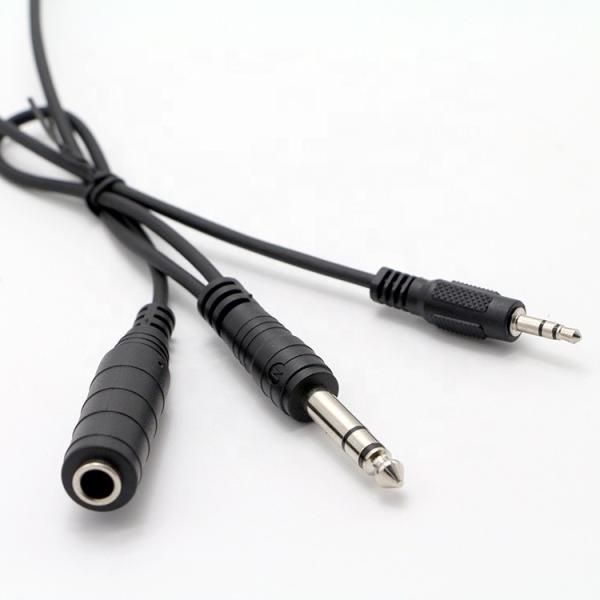 1M 2M 3M  Y Splitter Male to Female 6.35mm 3.5mm TRS Microphone Stereo Jack Audio Cable