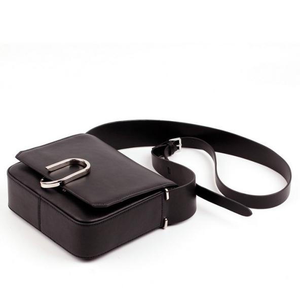 High-end European and American fashion buckle shoulder bag women's singles shoulder bag leather small square package