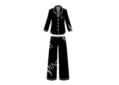 Durable Ladies Viscose Pyjamas Modal Pj Set Button Through Top And Long Pants